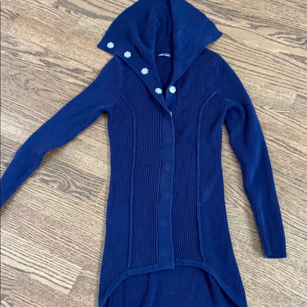 Long navy sweater